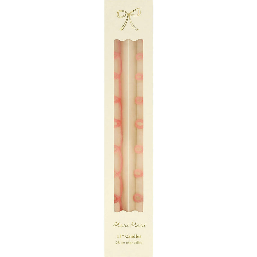 Pink Swirl Taper Candles
