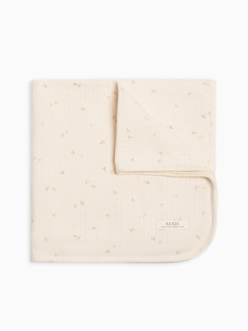 Brushed Back Pointelle Swaddle Blanket