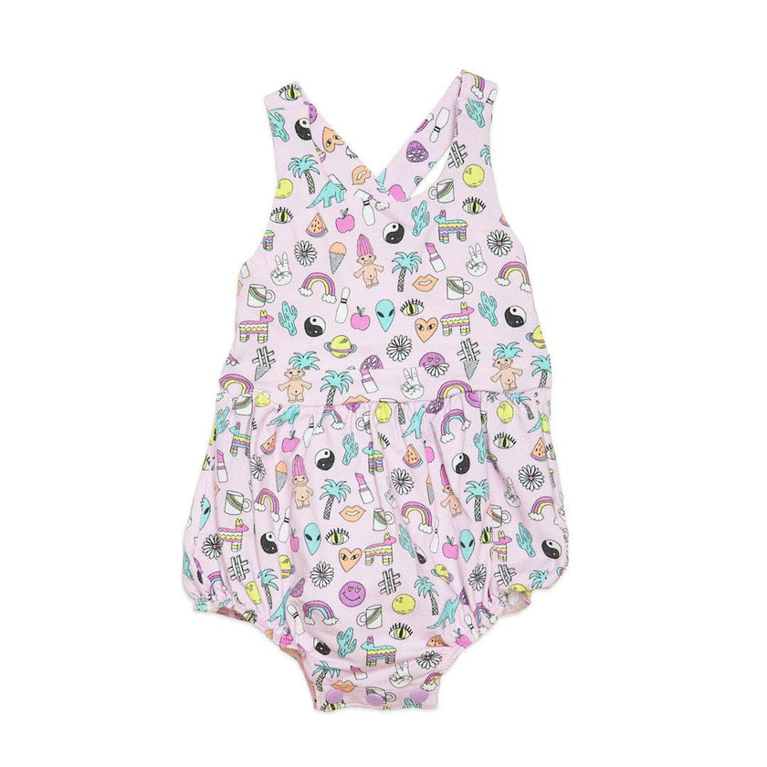 Cross Back Bubble Romper in 90s Toys