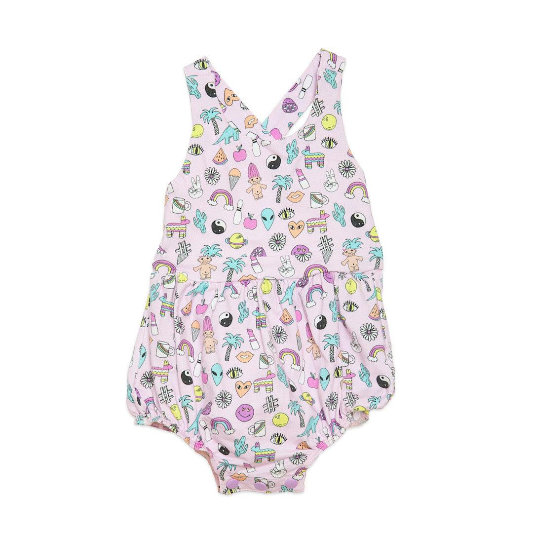 Cross Back Bubble Romper in 90s Toys