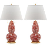Set of 2 Color Swirls Glass Lamps