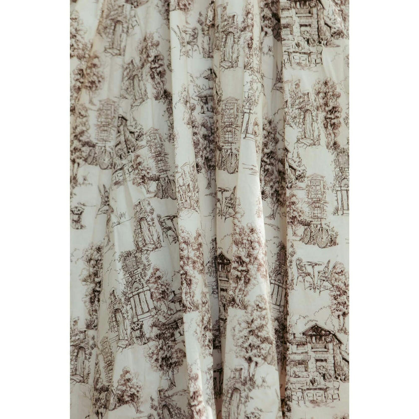Zaza Midi Dress in Brown Toile