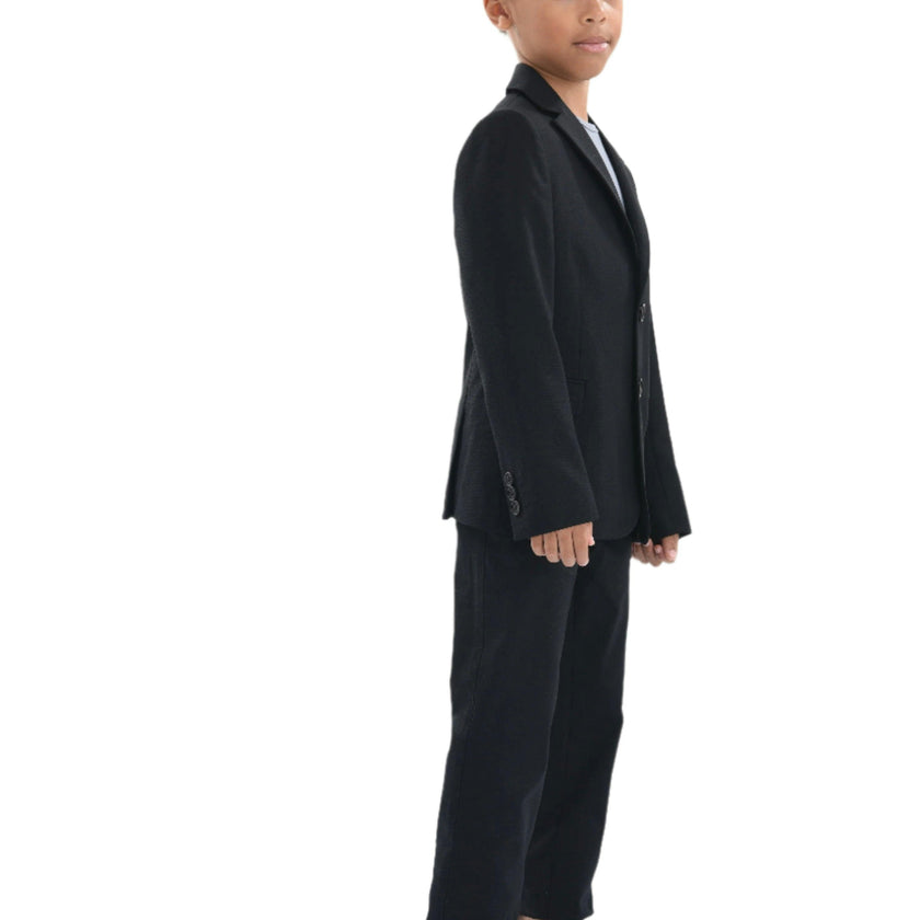 Black Twill Peak Lapel Blazer