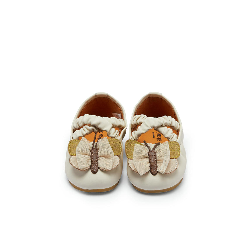 Mileni Ballerinas | Cream Sheep Leather