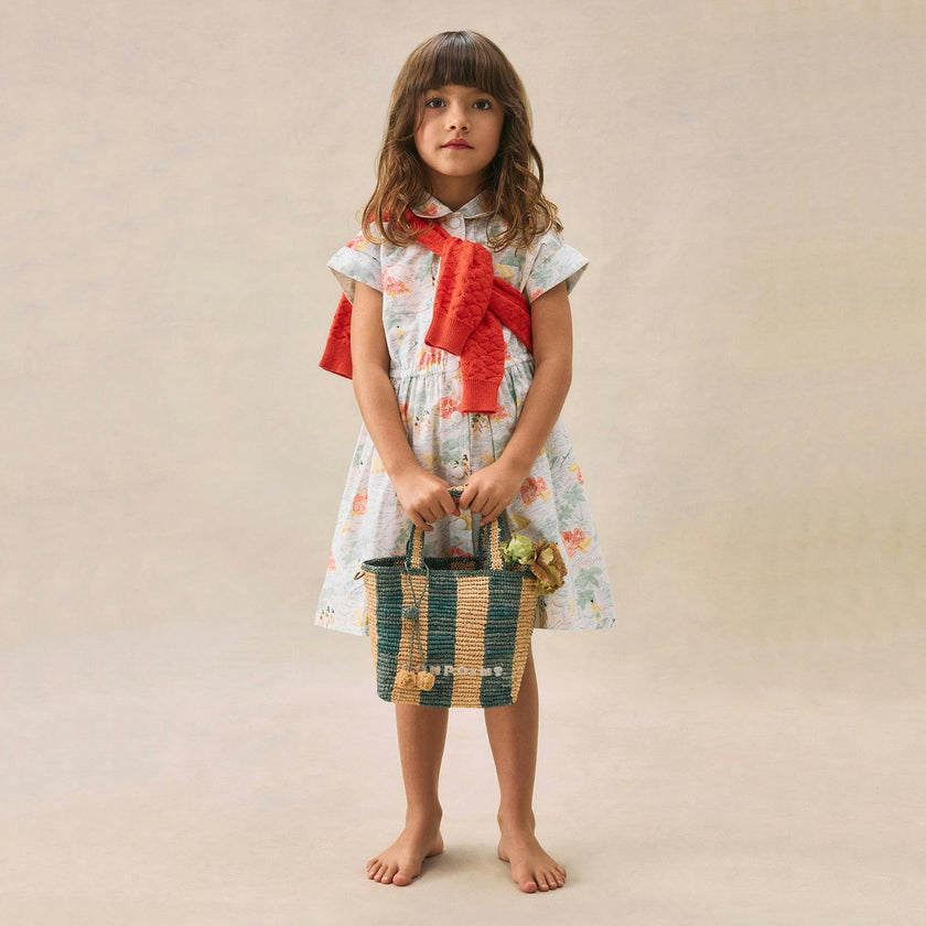 BONPOINT Gisele Island Print Poplin Dress