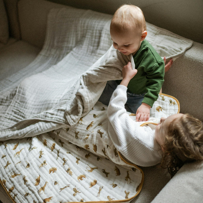 Original Organic Cotton Muslin Quilt - Animal Crackers