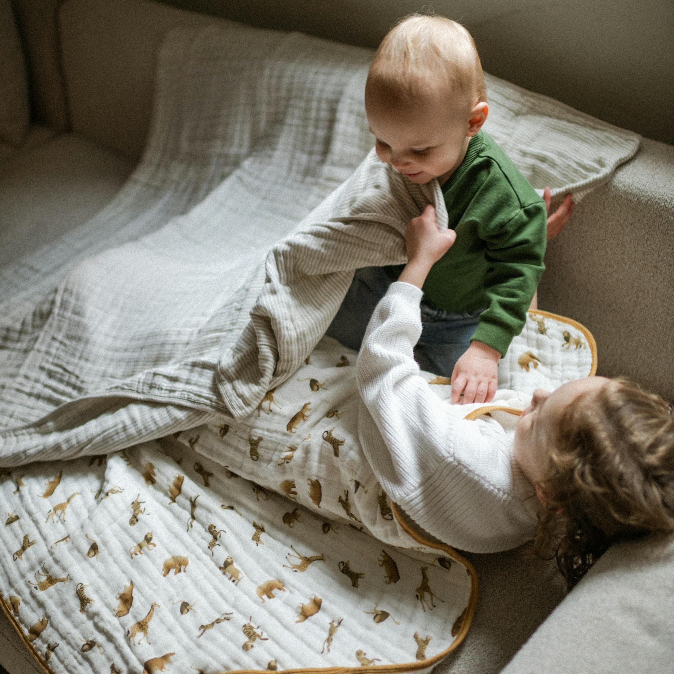Original Organic Cotton Muslin Quilt - Animal Crackers