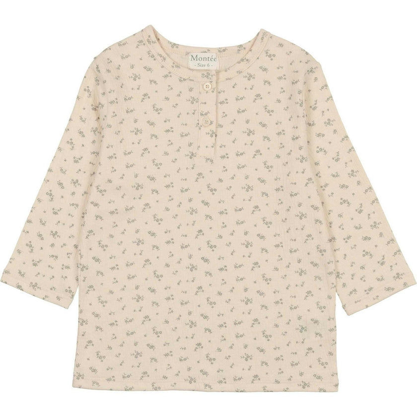 Printed Gauze 3-Quarter Sleeve Shirt