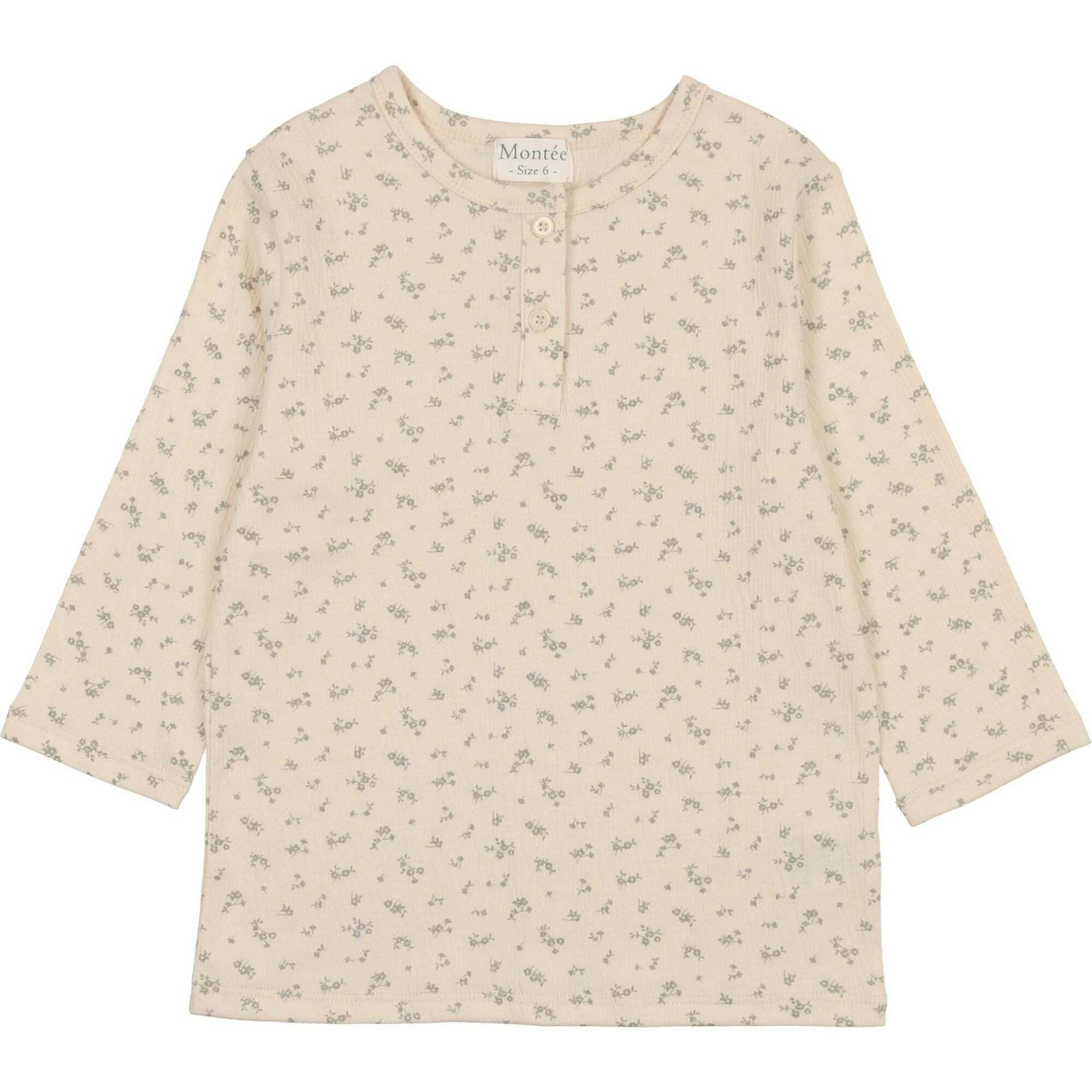 Printed Gauze 3-Quarter Sleeve Shirt