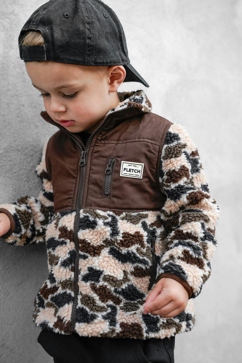 Brown Camo Sherpa