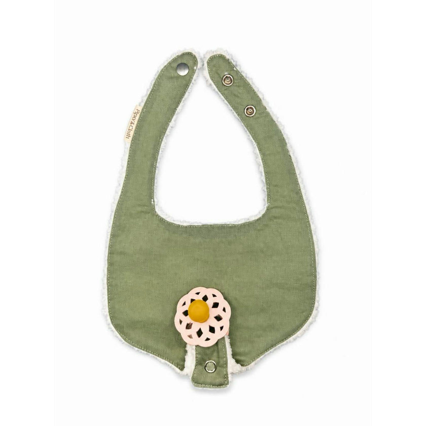 Soothe & Snap Pacifier Bib- Olive Grove
