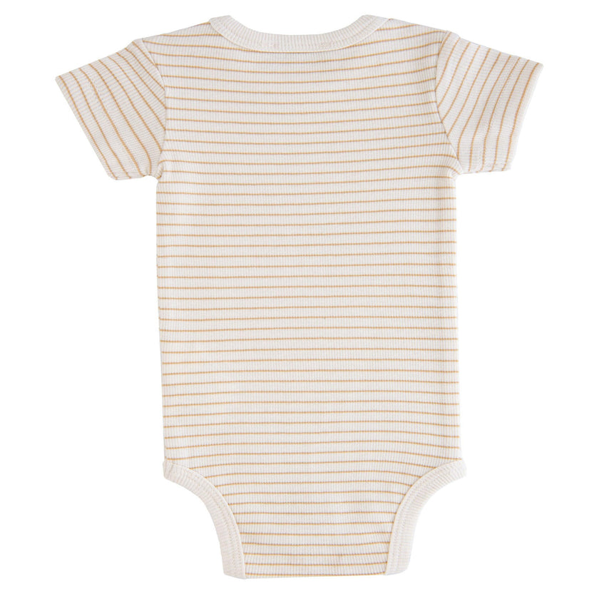 Beige Striped Modal Bodysuit