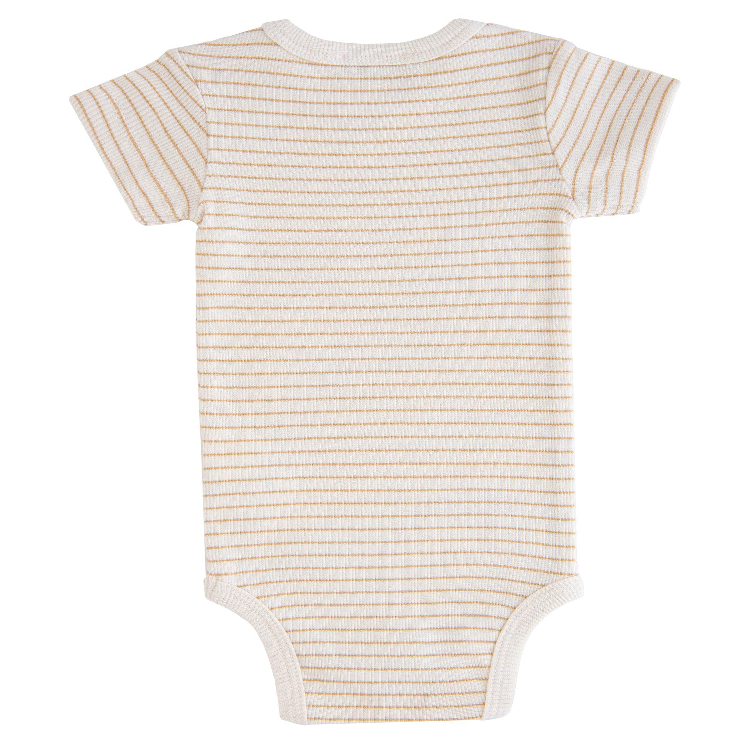 Beige Striped Modal Bodysuit