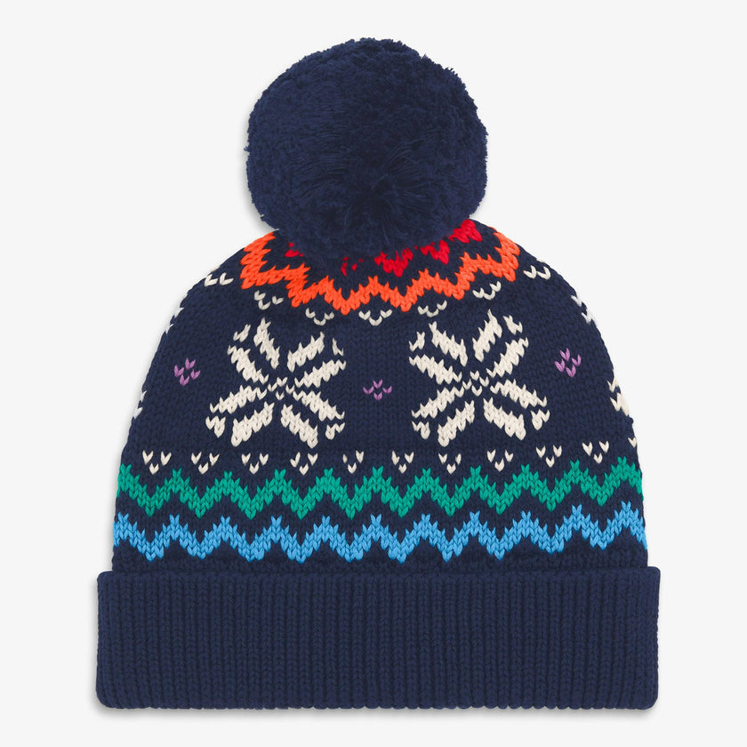 Baby rainbow snowflake fair isle beanie