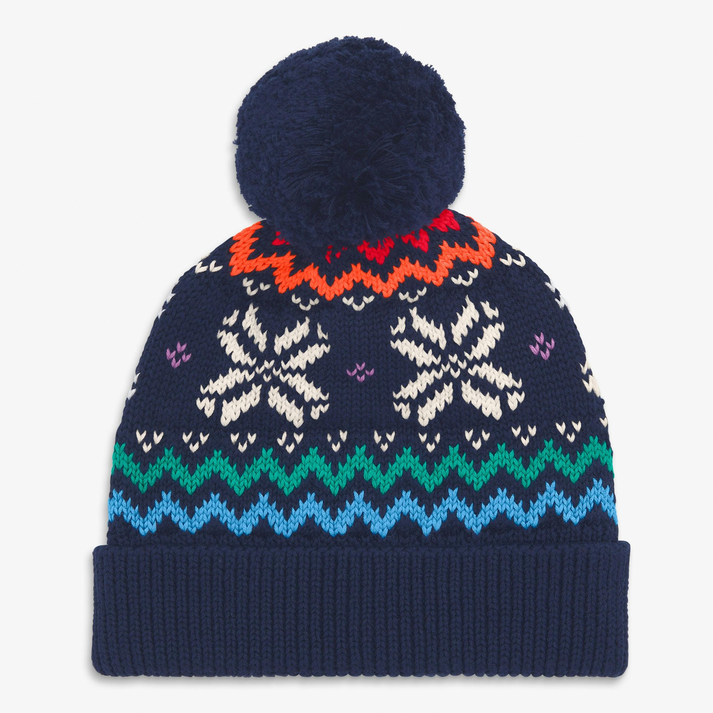 Baby rainbow snowflake fair isle beanie