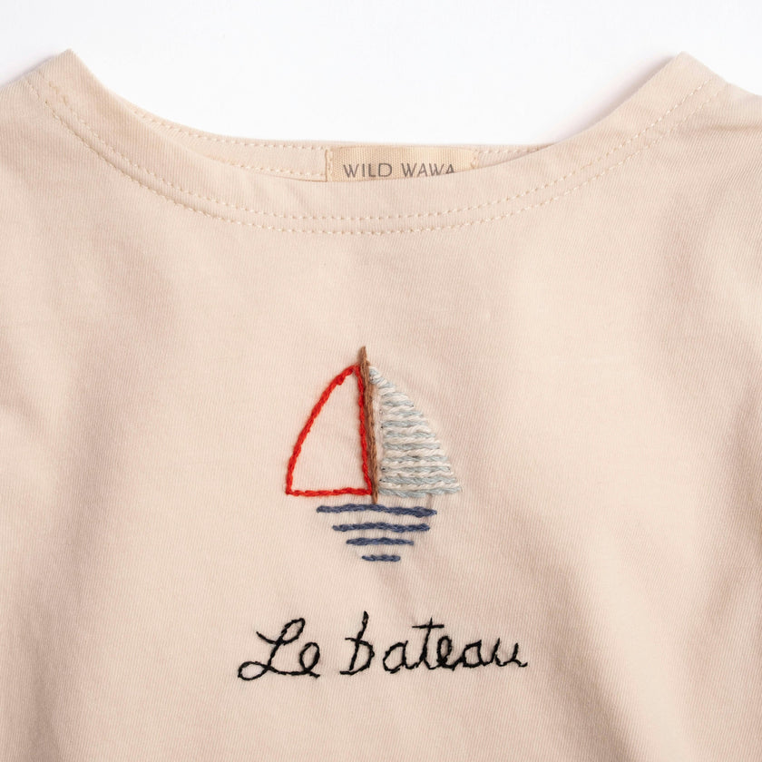 Embroidered Top in Le Bateau