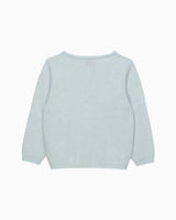 Baby Velvet Bow Cardigan in Pale Blue