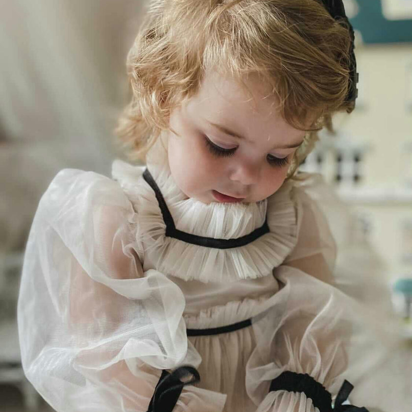 Coco-Caramel Tulle Romper
