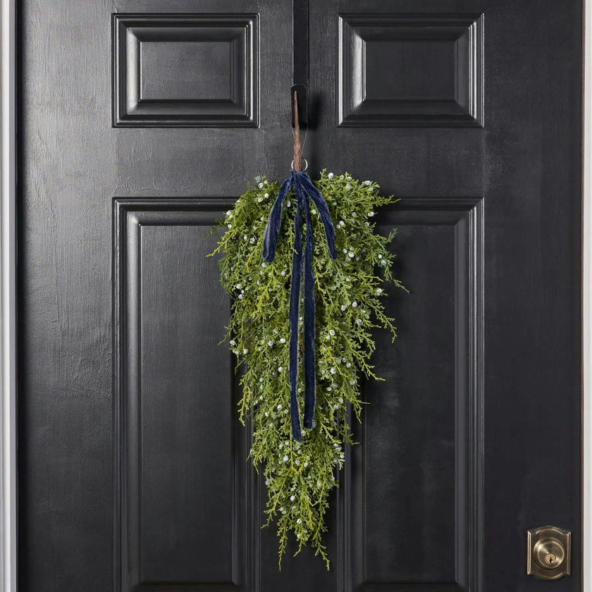 Seeding Winter Juniper Berry Greenery Classic Holiday Teardrop Swag - 3 Options Available