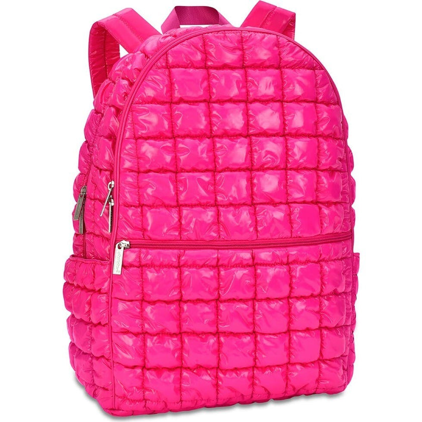 Hot Pink Shiny Puffer Backpack