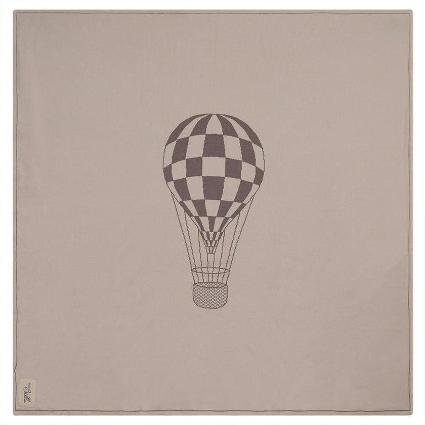 Hot Air Balloon Checkered Knit Blanket