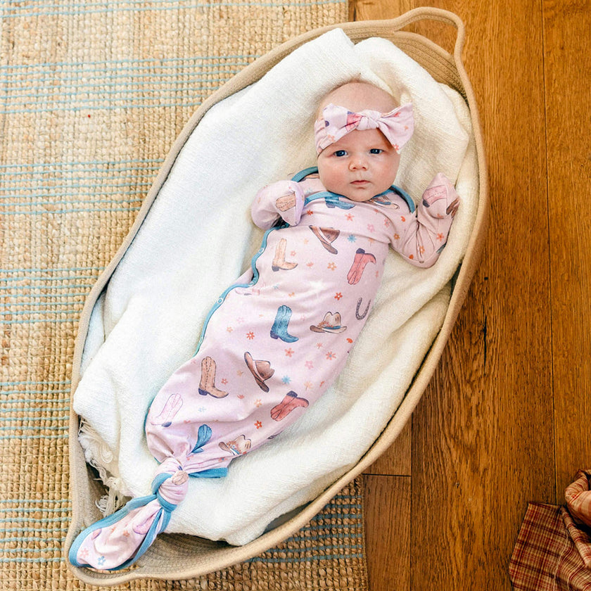 Newborn Knotted Gown - Cheyenne