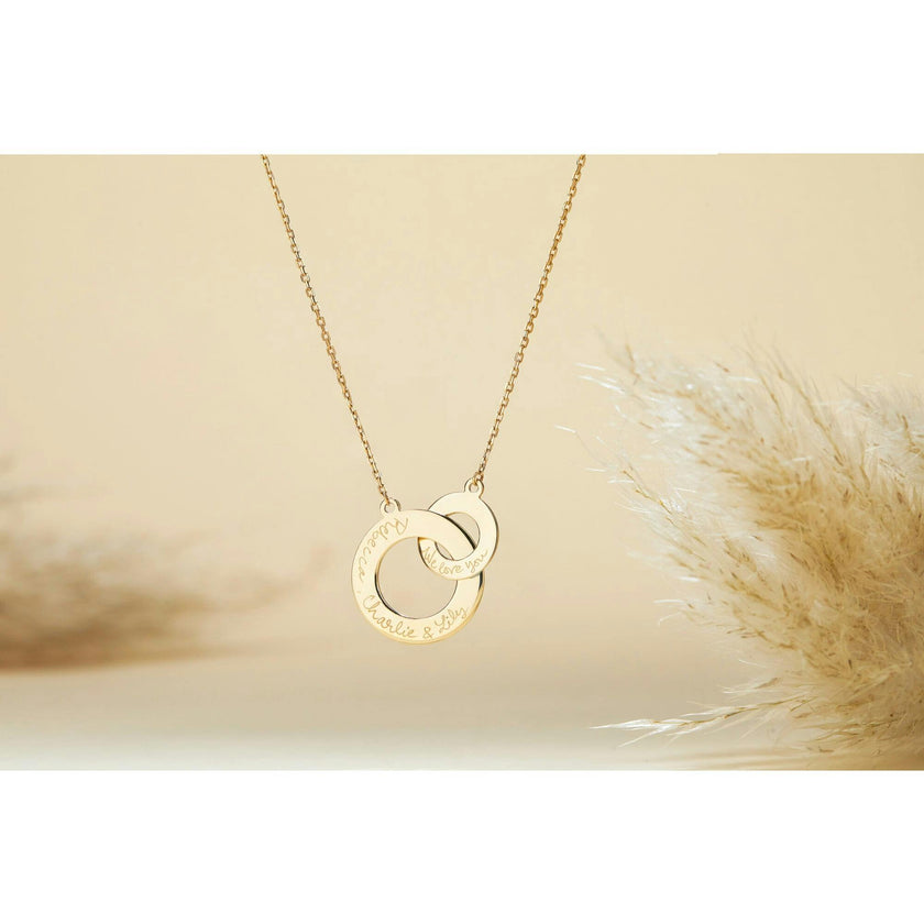 Personalized Intertwined Necklace, 18k Rose Gold Plated