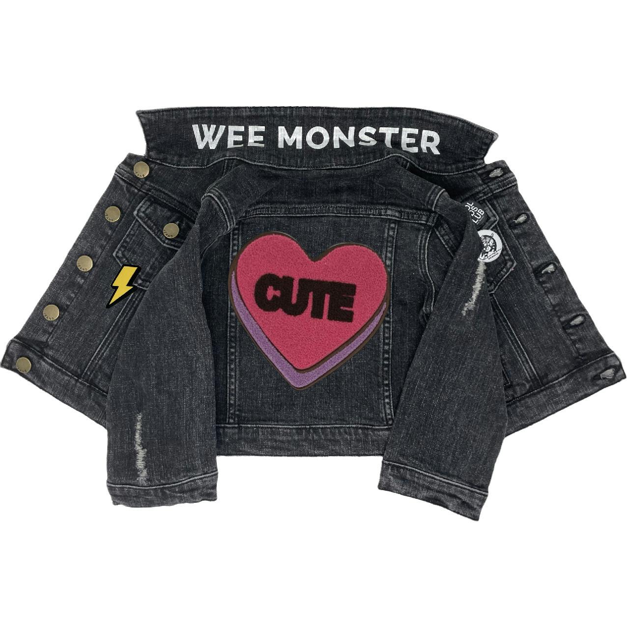 CUTE Black Denim Jacket - Unisex for Boys and Girls