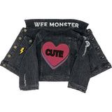 CUTE Black Denim Jacket - Unisex for Boys and Girls