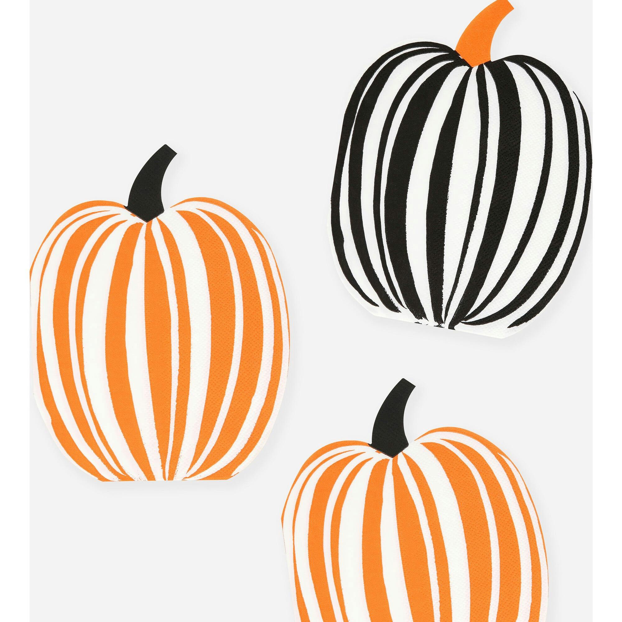 Stripe Pumpkin Napkins