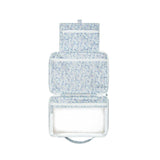 slate floral tri-fold cosmetic case