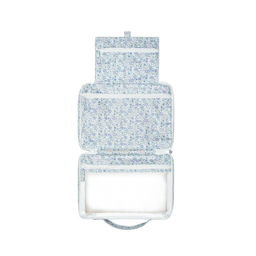 slate floral tri-fold cosmetic case