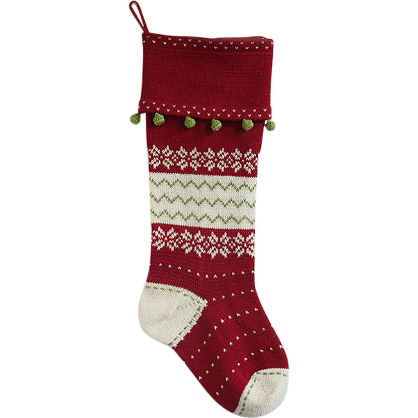 Nordic Stocking with Mini Poms