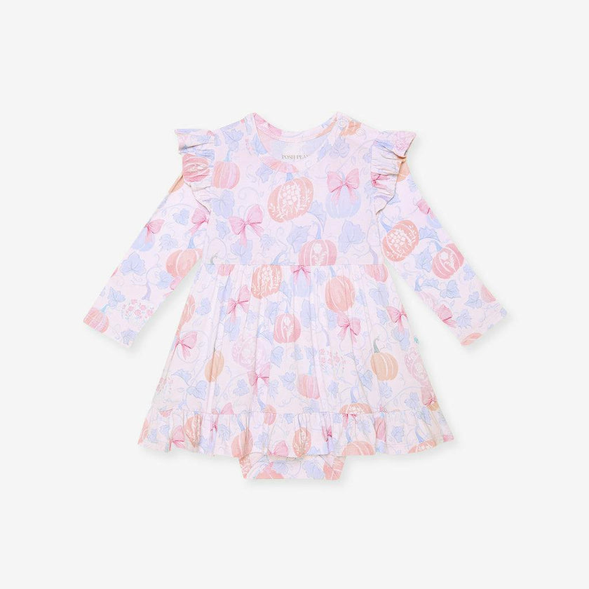 Posh Pumpkins Ruffled Bodysuit Dress