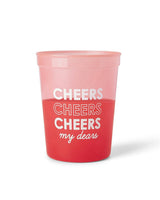 Packed Party Cheers My Dears Color Changing Party Cups 10ct - 15 oz BPA-Free Shatterproof Reusable Cups That Change from Pink to Red with Cold Liquid