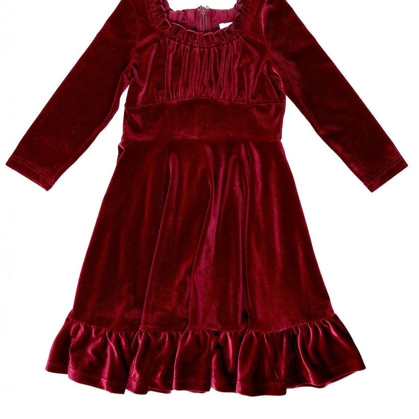 Mini Cypress Dress in Wine Velvet