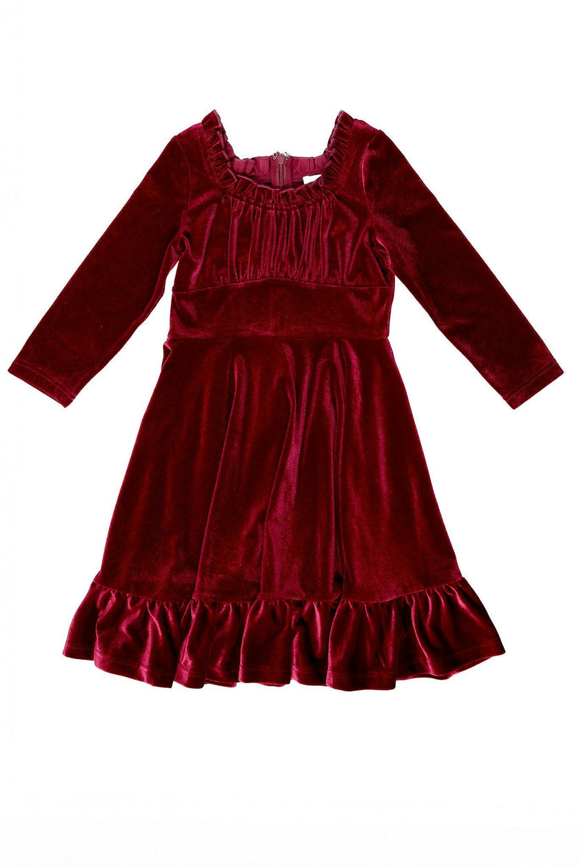 Mini Cypress Dress in Wine Velvet
