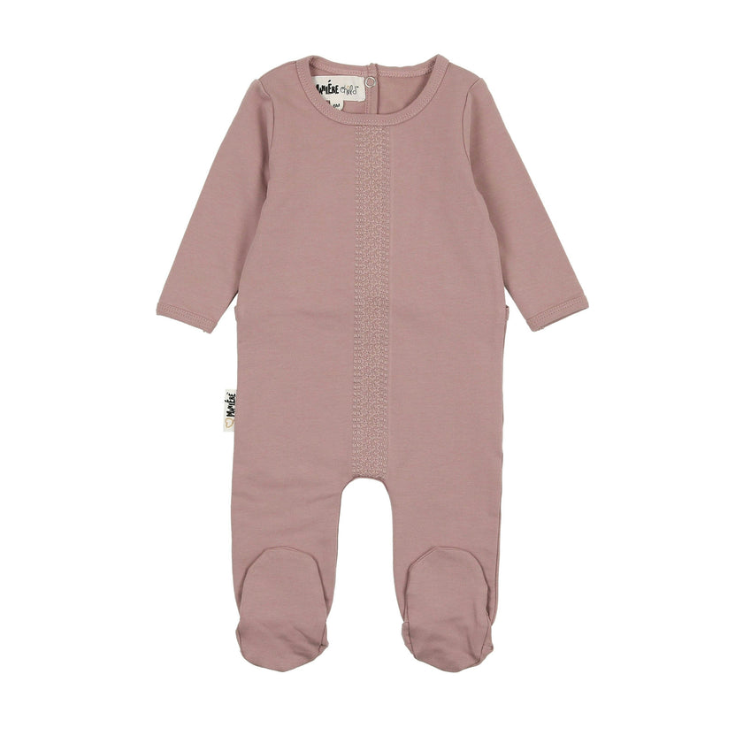 Elegant Embroidered Long Sleeve Footie