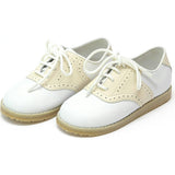 Luke  Beige Leather Two Tone Saddle Shoe