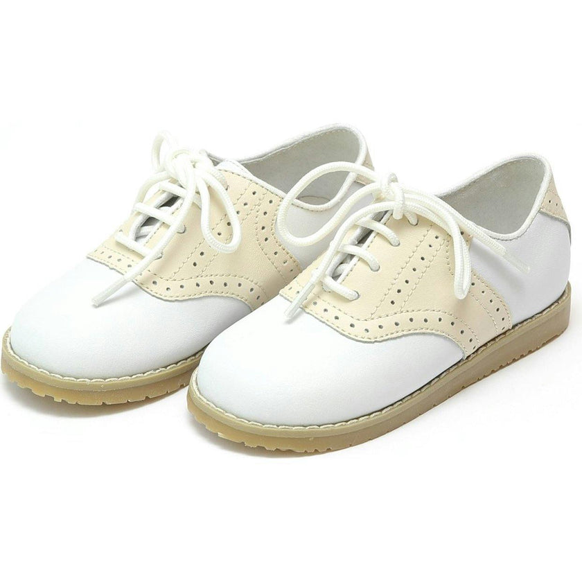 Luke  Beige Leather Two Tone Saddle Shoe