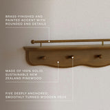 Namesake Kids Liberty 31" Wall Shelf with Hooks