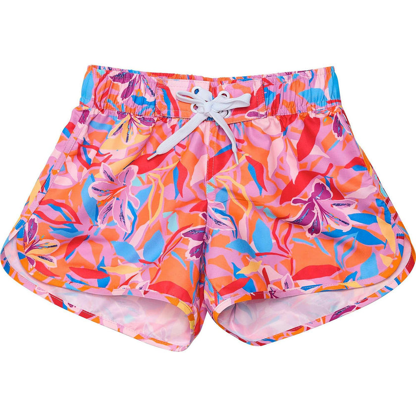 Girls Sustainable Flat Front Side Cut Drawstring Board Shorts