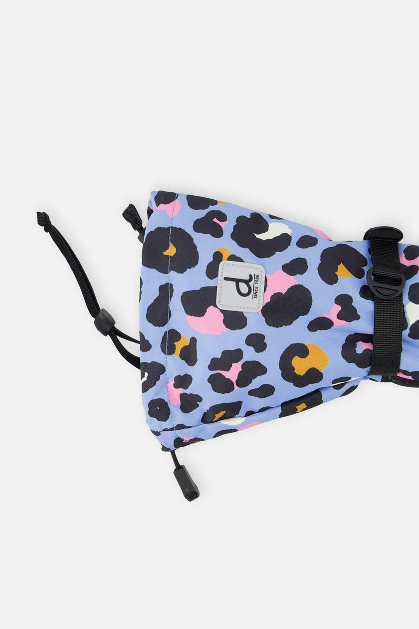 Teknik Winter Mittens Blue Leopard Print