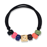 Suede Gold Initial Charm Bracelet