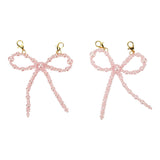 Packed Party Pink Pearl Bow Shoe Charms - Multi-Sized Faux Pearl Bow Charms with Lobster Clips for Sneakers, 2.75x3.3 Inch
