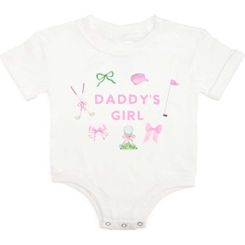 Daddy's Girl Golf Icon Short Sleeve Romper - White