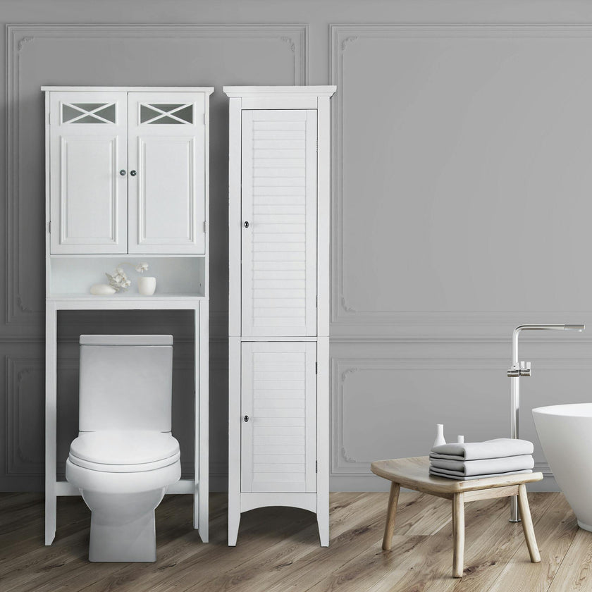 Dawson Wooden Space Saver with Cross Molding and 2 Doors
