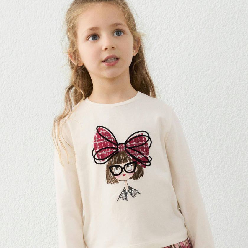 White Cartoon Bow Tee