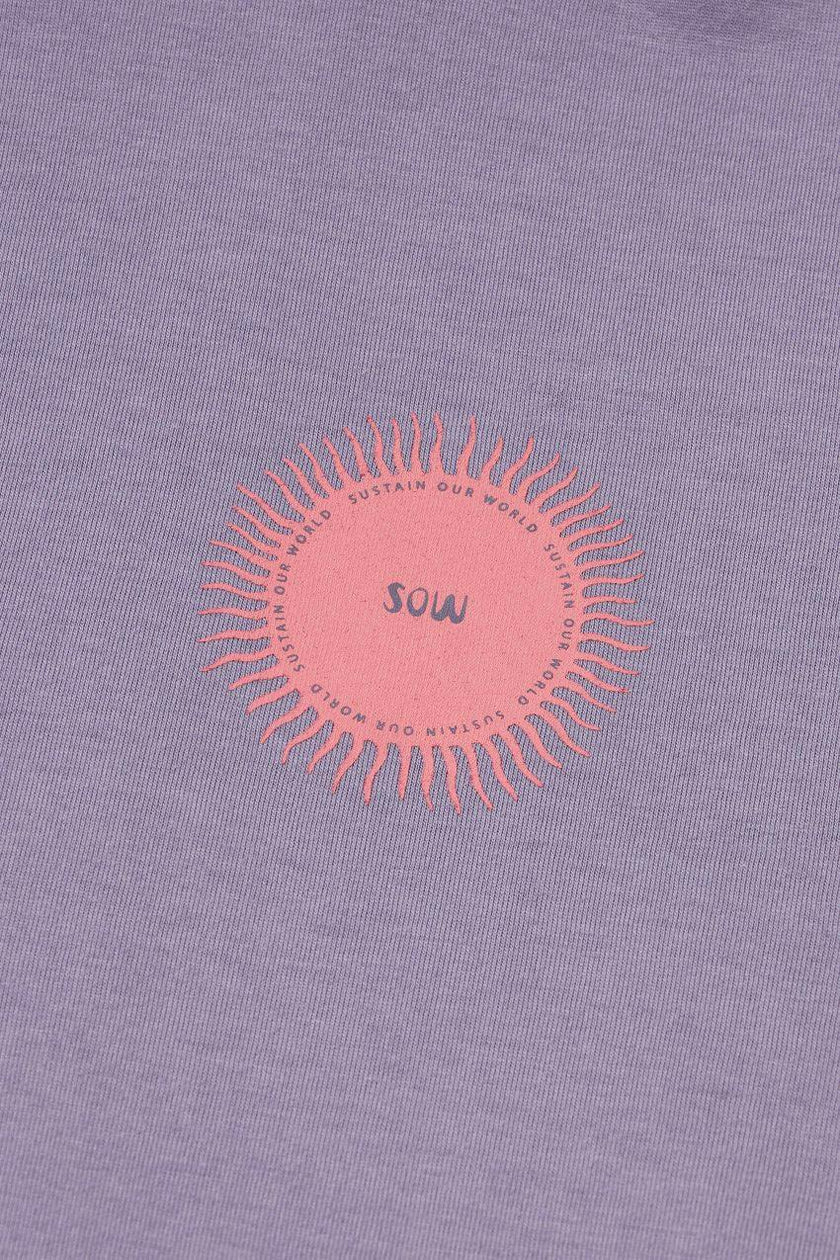 Relaxed Organic Cotton T-Shirt With SOW Sun Print