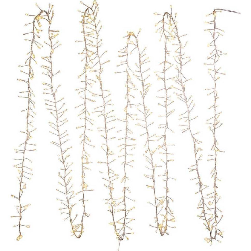 24-Foot 720-Light Warm White Twinkle LED Fairy Cluster Garland